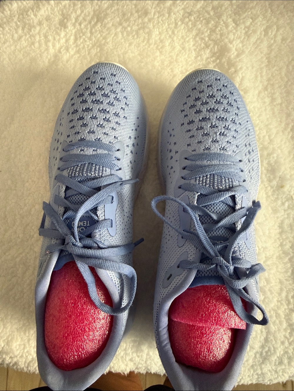 New Balance Fresh Foam Tempo-Light Blue Knit Athletic Sneakers